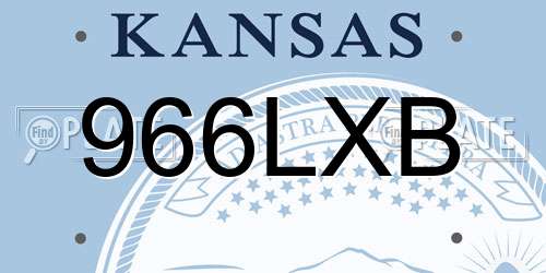 966LXB Kansas License Plate