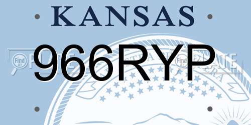 966RYP Kansas License Plate