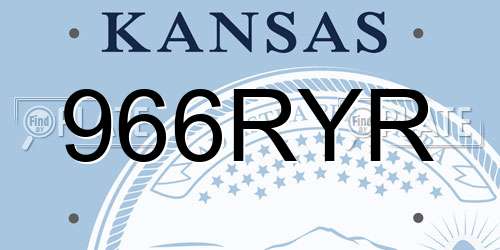 966RYR Kansas License Plate