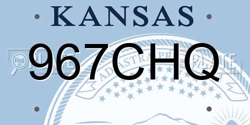 967CHQ Kansas License Plate