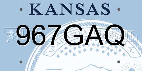 967GAQ Kansas License Plate