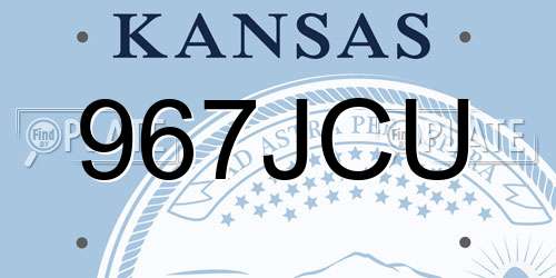967JCU Kansas License Plate