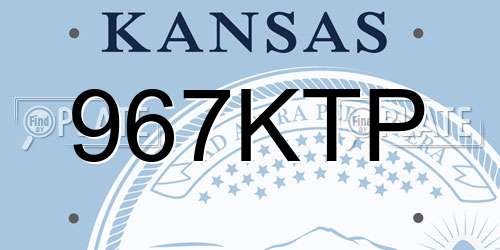 967KTP Kansas License Plate