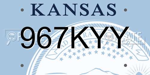 967KYY Kansas License Plate