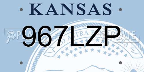 967LZP Kansas License Plate
