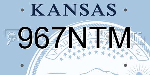 967NTM Kansas License Plate