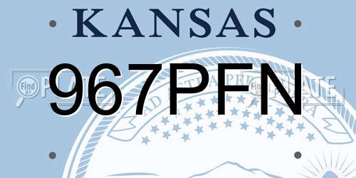 967PFN Kansas License Plate