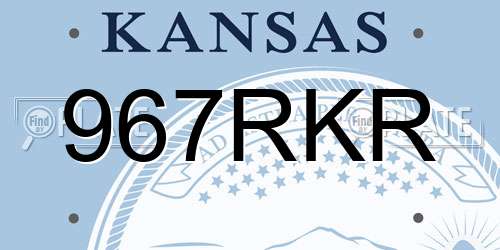 967RKR Kansas License Plate
