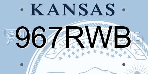 967RWB Kansas License Plate