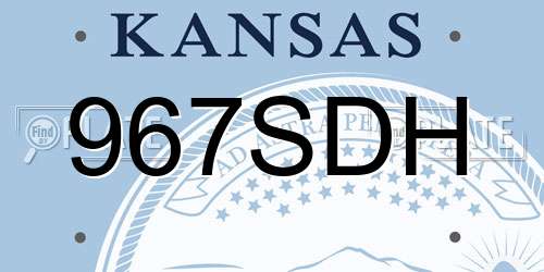 967SDH Kansas License Plate
