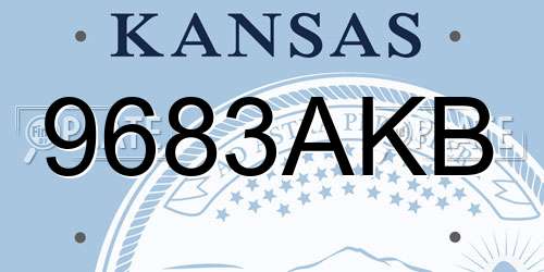 9683AKB Kansas License Plate