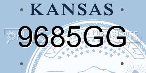 9685GG Kansas License Plate