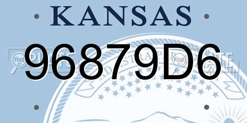 96879D6 Kansas License Plate
