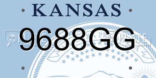 9688GG Kansas License Plate