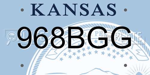 968BGG Kansas License Plate