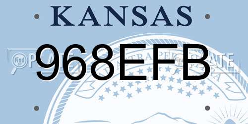 968EFB Kansas License Plate