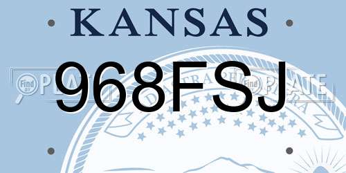 968FSJ Kansas License Plate