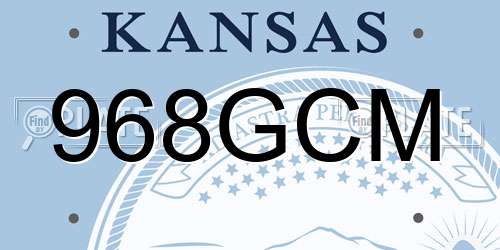 968GCM Kansas License Plate