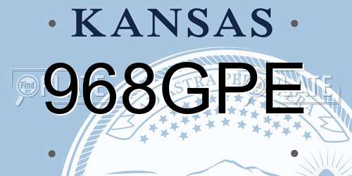 968GPE Kansas License Plate
