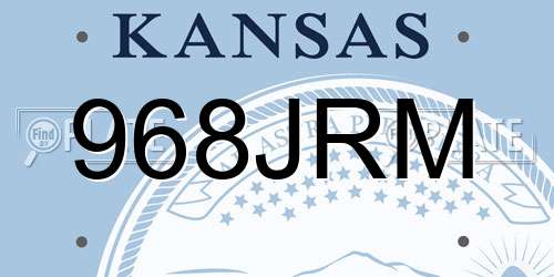 968JRM Kansas License Plate