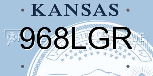 968LGR Kansas License Plate