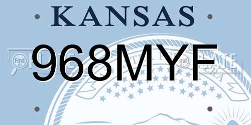 968MYF Kansas License Plate