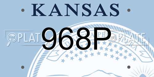 968P Kansas License Plate