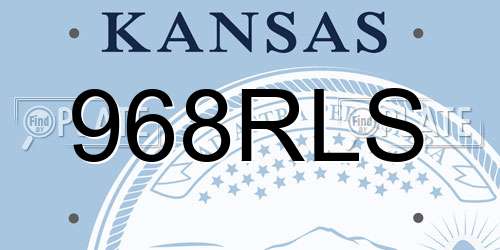 968RLS Kansas License Plate