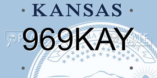 969KAY Kansas License Plate