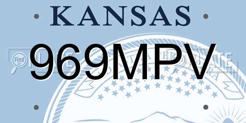 969MPV Kansas License Plate