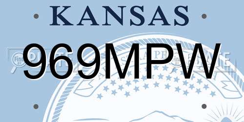969MPW Kansas License Plate