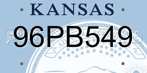 96PB549 Kansas License Plate
