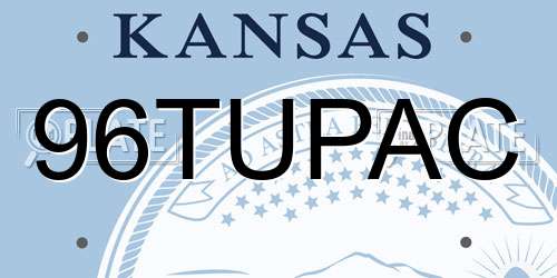 96TUPAC Kansas License Plate