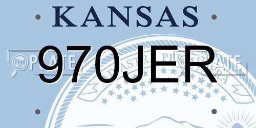 970JER Kansas License Plate
