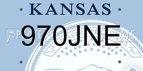 970JNE Kansas License Plate