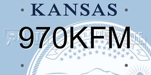 970KFM Kansas License Plate