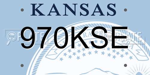 970KSE Kansas License Plate