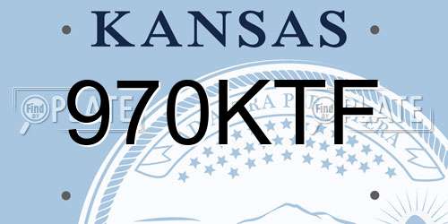 970KTF Kansas License Plate