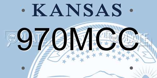 970MCC Kansas License Plate