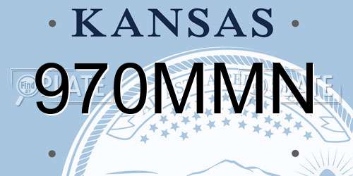 970MMN Kansas License Plate