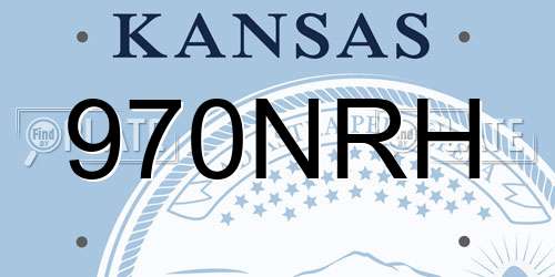 970NRH Kansas License Plate