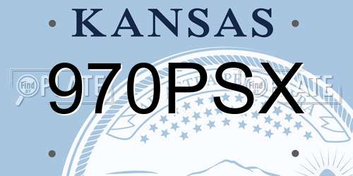 970PSX Kansas License Plate