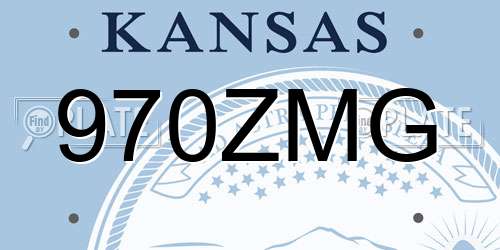 970ZMG Kansas License Plate