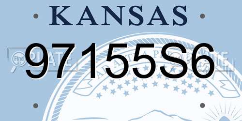 97155S6 Kansas License Plate