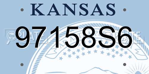 97158S6 Kansas License Plate