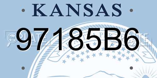 97185B6 Kansas License Plate