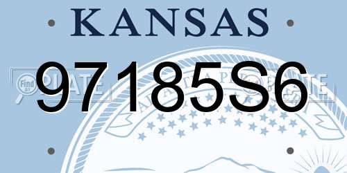 97185S6 Kansas License Plate