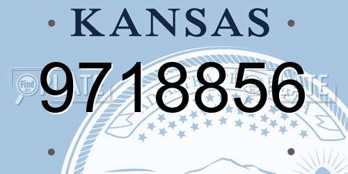 9718856 Kansas License Plate