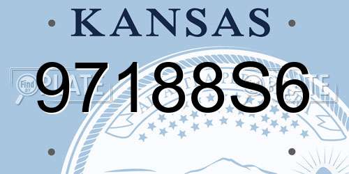 97188S6 Kansas License Plate