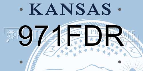 971FDR Kansas License Plate